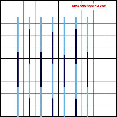 Long and Short Stitch - Diagram 3