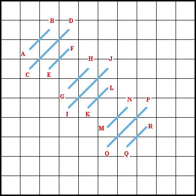 Mosaic Stitch (Diagonal Method) - Diagram 1