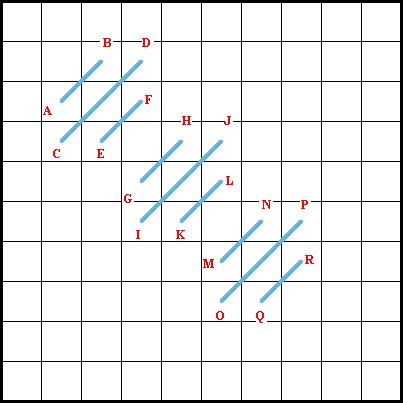 Mosaic Stitch (Diagonal Method) - Diagram 1