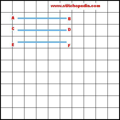 Padded Rice Stitch - Diagram 1