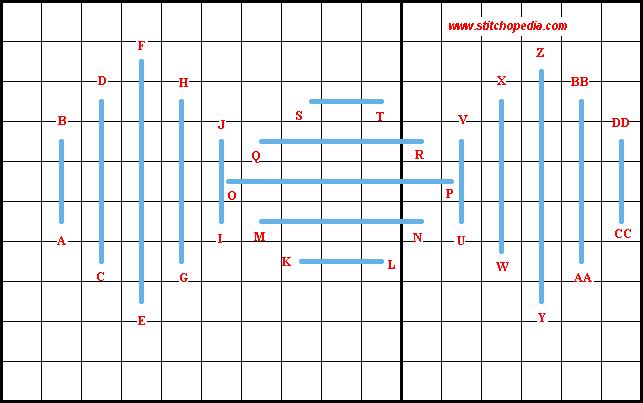 Palace Pattern Stitch - Diagram 1